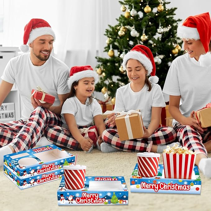 50Pcs Christmas Party Supplies Movie Night Paper Snacks Boxes