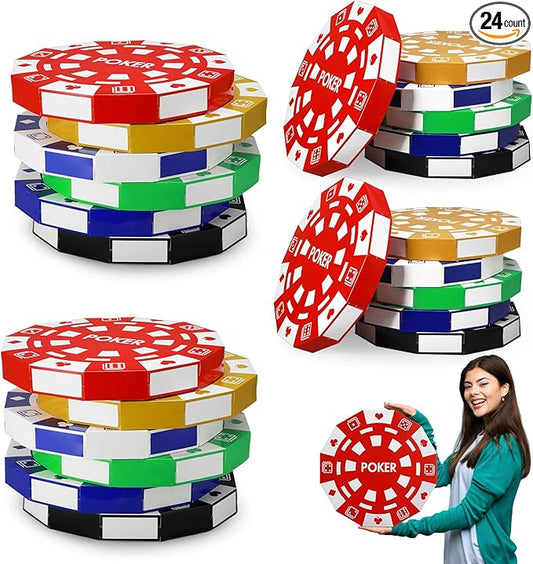 Giant Casino Decorations 15.7 Inch Large Paper Poker Chips Favor