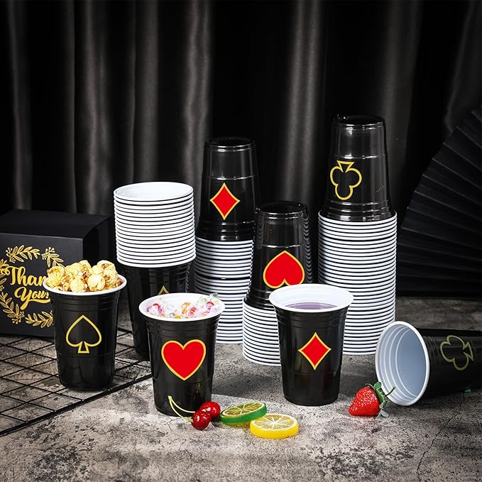 48 Pcs Casino Party Cups 16 oz Casino Theme Party Decorations