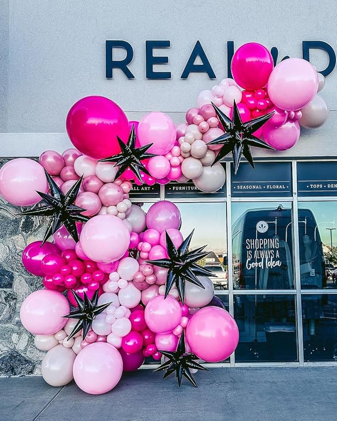 Bezente Pink Balloons Set,60pcs 12 inch Metallic Pearl Pink, Hot &