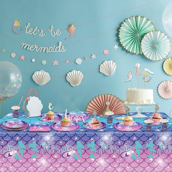 Mermaid Birthday Decorations 81Pcs Party Supplies Including Mermaid