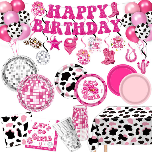 131 PCS Cowgirl Birthday Party Decorations Disco Cowgirl Party