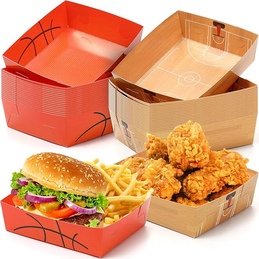 36 Pack Basketball Party Supplies Large 5 lb Basketball Plates Trays