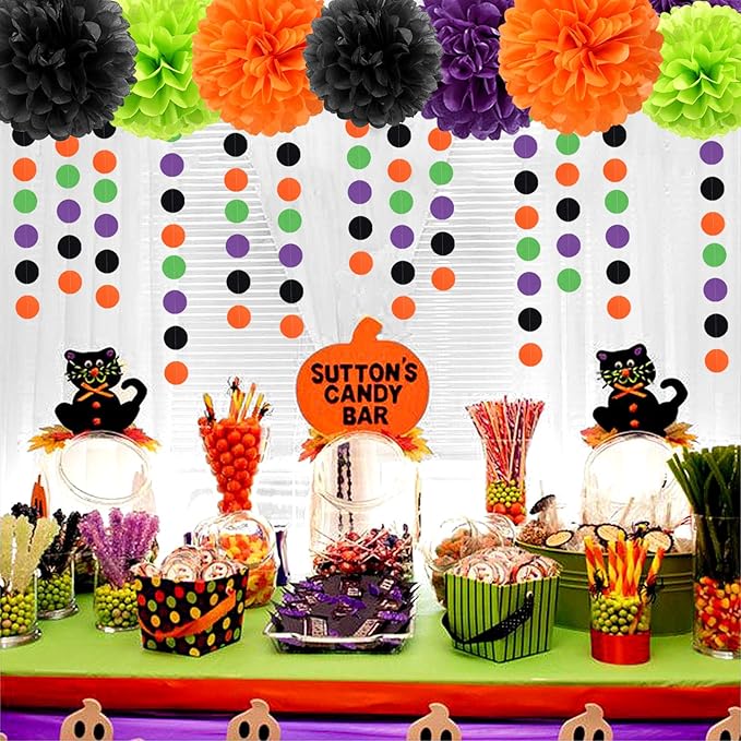 Black Purple Orange Green Halloween Party Decorations 30pcs Tissue