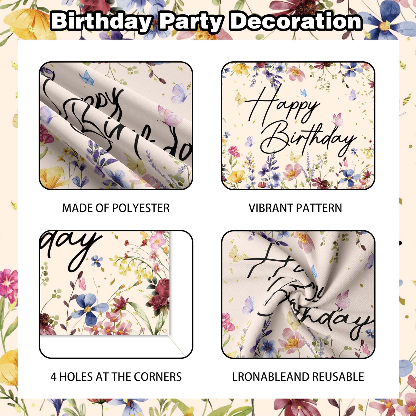 Wildflower Birthday Decorations for Women Girls, Sage Green Dusty Pink