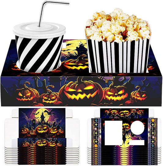 20 Pcs Halloween Movie Night Supplies Movie Night Paper Snack Trays