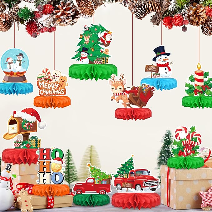 Christmas Party Decorations Festive Christmas Honeycomb Centerpieces