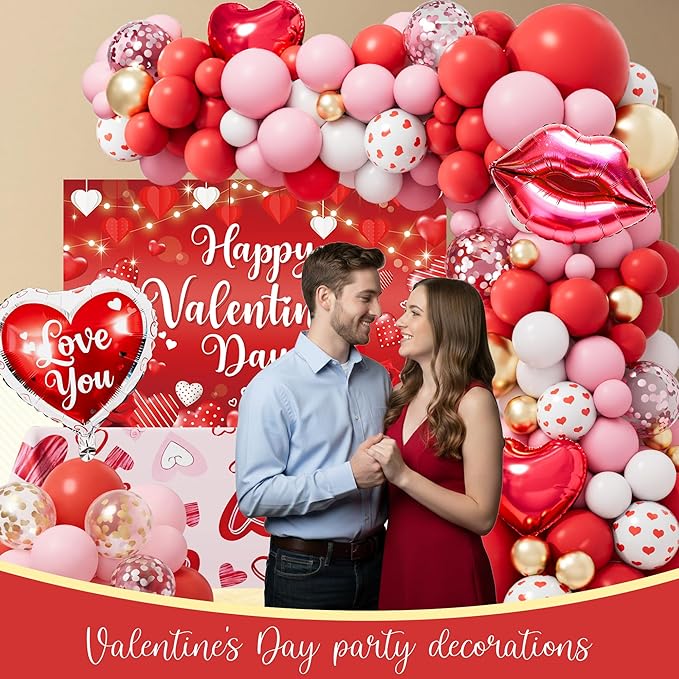 Valentine's Day Party Decorations Red Heart Romantic Love Happy