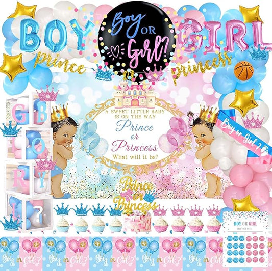 Prince or Princess Gender Reveal Decorations Boy or Girl Gender
