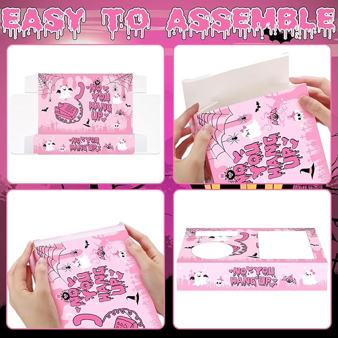 20 Pcs Pink Halloween Movie Night Supplies no you hang up Paper