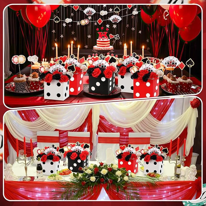 4 Sets Casino Party Decorations Poker Theme Table Centerpieces Party