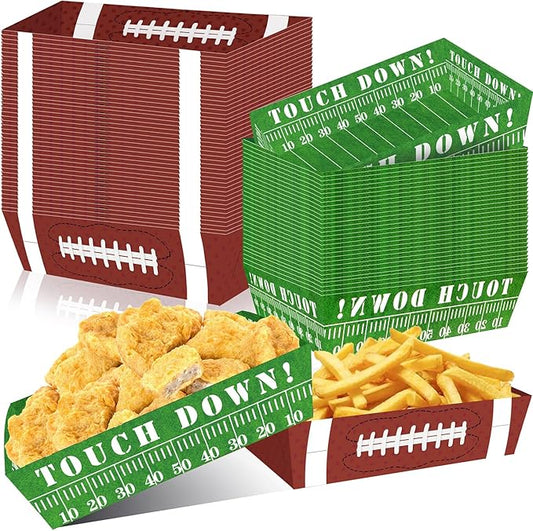 50Pcs Football Party Favors & Supplies Paper Food Tray Disposable