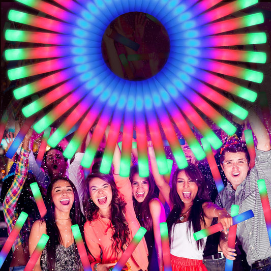 OLUPP 70 PCS LED Foam Glow Sticks Bulk, Glow in the Dark Party