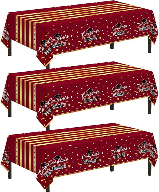 3 Pack Graduation Tablecloth,Graduation Decorations Class of #
