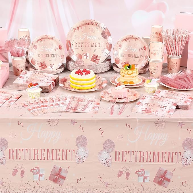 452 Pcs Retirement Party Decorations for Women Rose Gold Happy