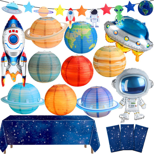 Sotiff 16 Pcs Outer Space Birthday Themed Party Decorations Supplies