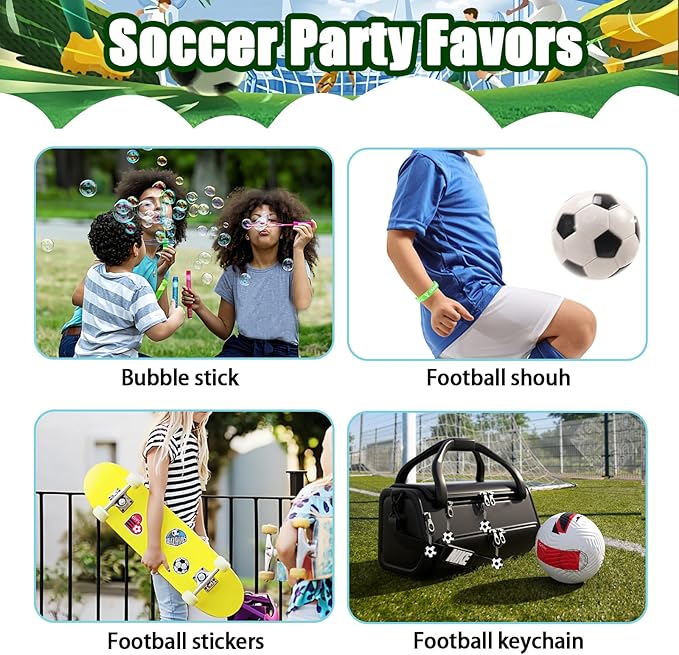 158Pcs Soccer Party Favors 12 Guests Set Soccer Goodie Bag Stuffers