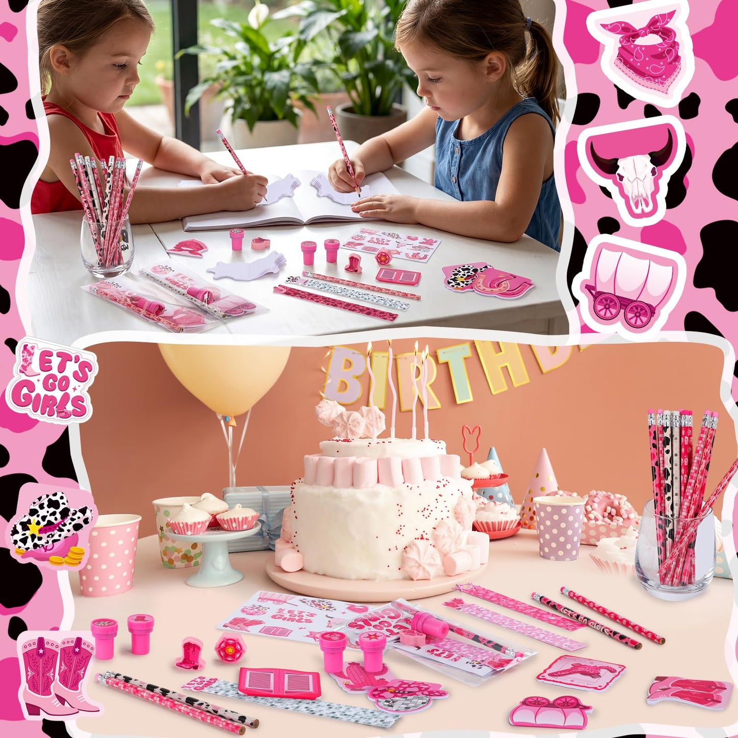 Cholemy 168 Pcs Cowgirl Party Favors Supplies Disco Cowgirl Stickers