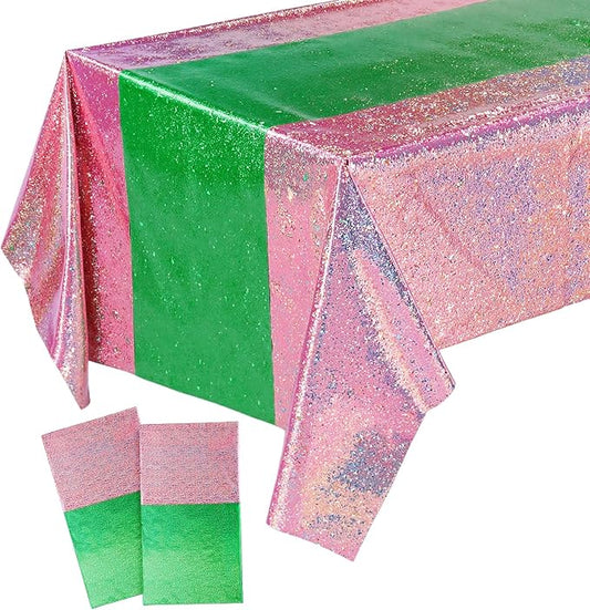 2 Pcs Witch Princess Theme Party Pink & Green Holographic Party