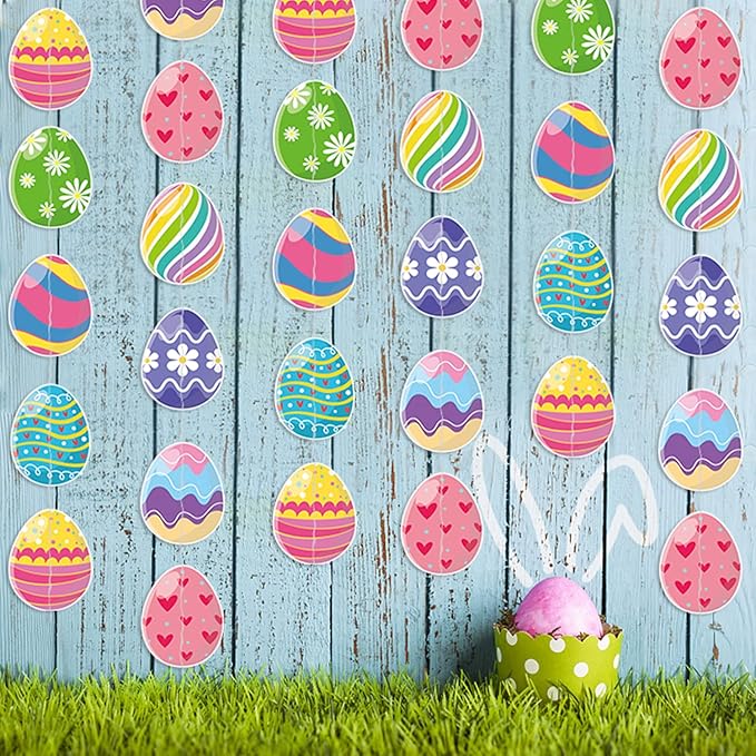 8 Pieces Easter Egg Hanging Decorations Happy Easter Spring