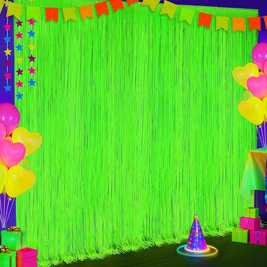 2 Pack Glow in The Dark Party Streamers, Neon Party Decorations
