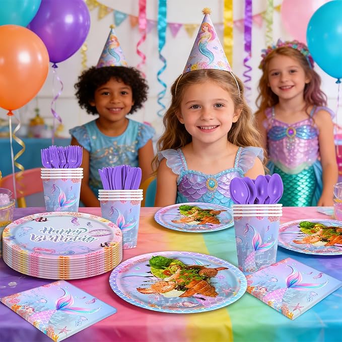 140pcs Mermaid Birthday Party Decorations Set Mermaid Party Supplies