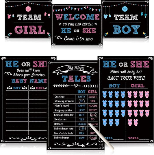 Baby Gender Reveal Party Supplies Kit Photo Props Games Decorations