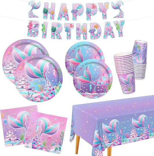 Mermaid Birthday Decorations for 25 Guests Mermaid party supplies