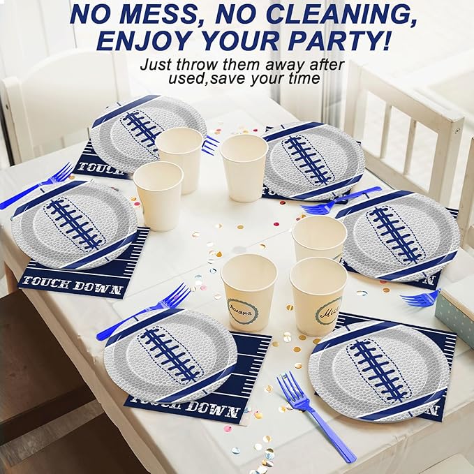 25 Guests Cowboys Football Party Plates and Napkins Supplies