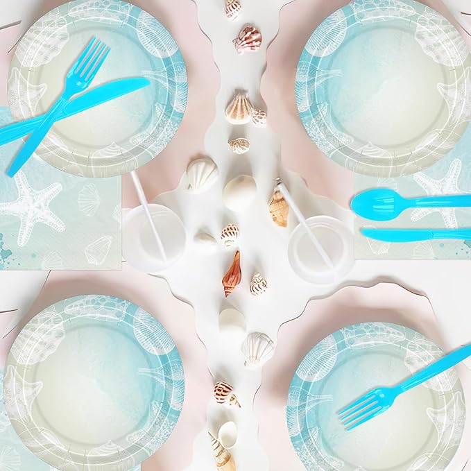 Seashell Beach Party Decorations Dinnerware Beach Seashell Party