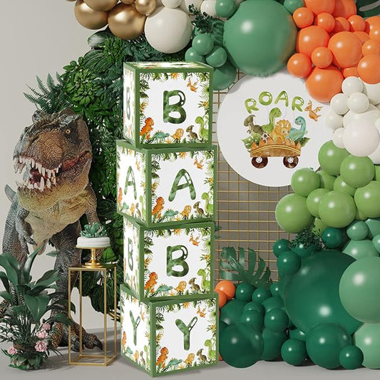 Dinosaur Baby Shower Decorations Box Green Jungle Dinosaur Baby