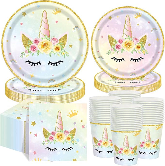 250 Pcs Unicorn Fairy Party Decoration for Girl Happy Birthday