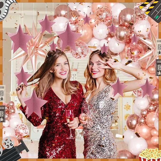 70 Pcs Star Centerpieces Rose Gold Birthday Party Decorations for