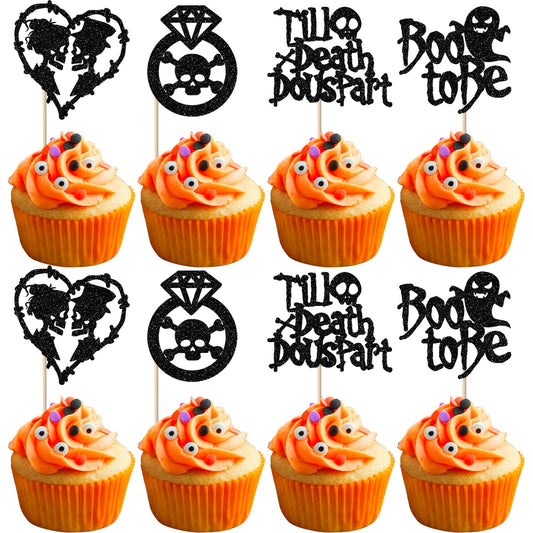 Rsstarxi 24 Pack Halloween Bachelorette Cupcake Toppers Bride or Die