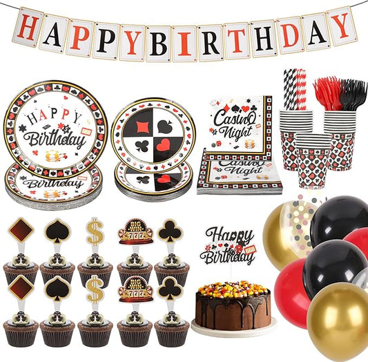 174pcs Casino Theme Party Decorations Casino Poker Games Night