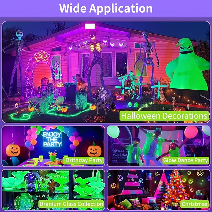 100W LED Black Lights Blacklight Flood Light for Halloween