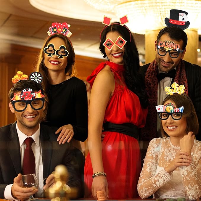 36 Pcs Casino Night Party Favors Casino Theme Felt Headband