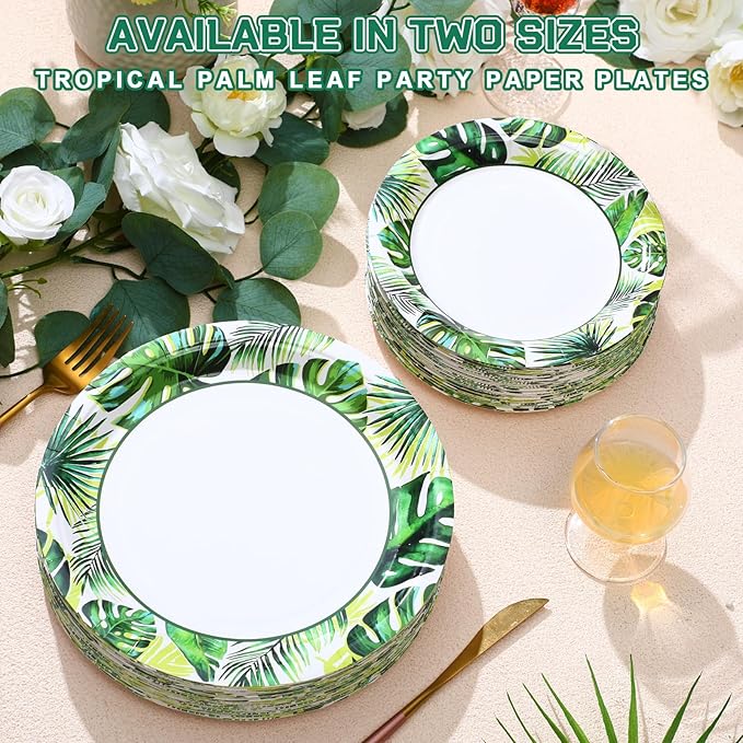 120 Pcs Summer Party Paper Plates Disposable