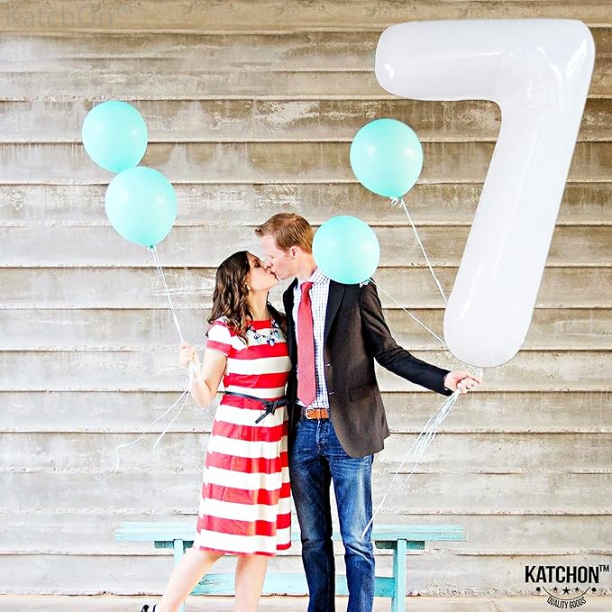 KatchOn, Giant White Number 7 Balloon - 40 Inch | 7th Birthday