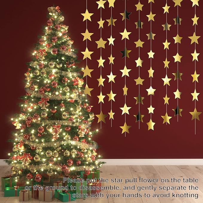 Glitter Star Garland Banner 2026 Graduation Decor 130 Feet