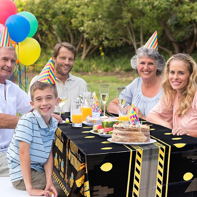 Tatuo Construction Happy Birthday Tablecloth Dump Truck Birthday