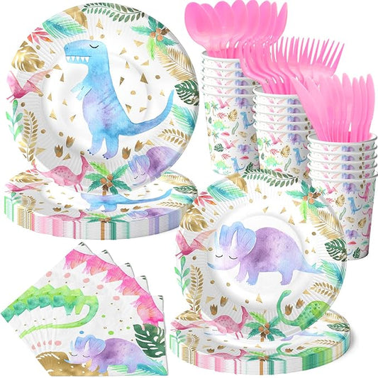 Pastel Dinosaur Party Supplies for 20 Guests Girl Dinosaur Birthday