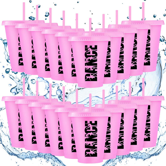 Domensi 20 Pcs Pink Plastic Dance Cups Bulk Dancer Graduation Gifts 16