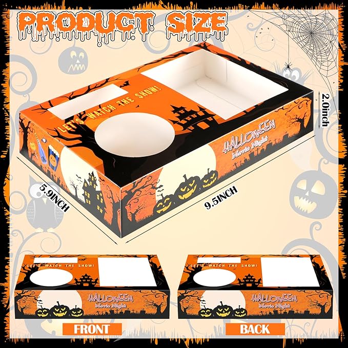 20 Pcs Halloween Movie Night Snack Trays Movie Night Paper Supplies