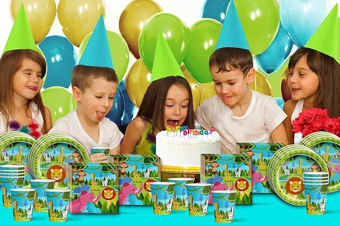 Safari Jungle Theme Birthday Party Decorations Tableware Set Wild