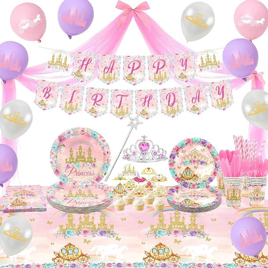 Princess Birthday Party Supplies Includes Banner Plates Tulle