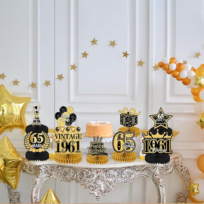 65th Birthday Decorations for Men - 9PCS Vintage 65th Birthday