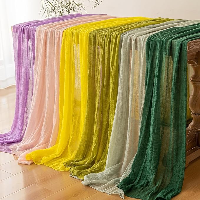 3pcs Grey Gauze Rustic Cheesecloth Table Runner 120