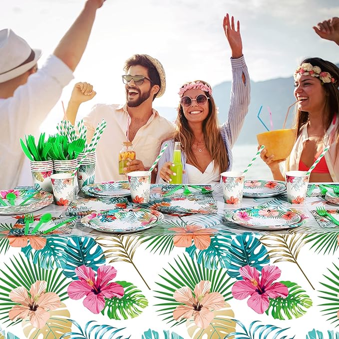 194 Pcs Hawaiian Luau Party Decorations Supplies Set Tropical