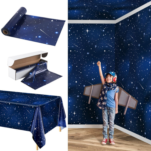 Kochorie 100 Ft X 54 Inch Space Galaxy Tablecloth Roll with Cutter Box